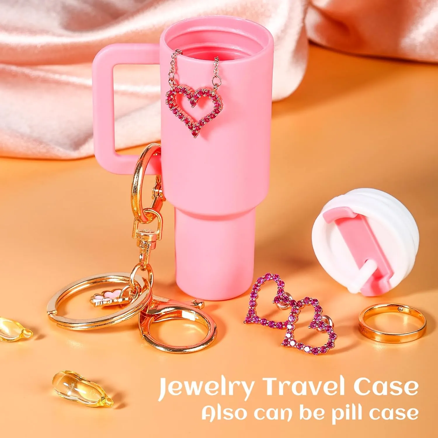 6pcs Mini Tumbler Keychain for Stanley Cup Cute Chapstick Holder Key Chain Charms Backpack Bag for Women Girls