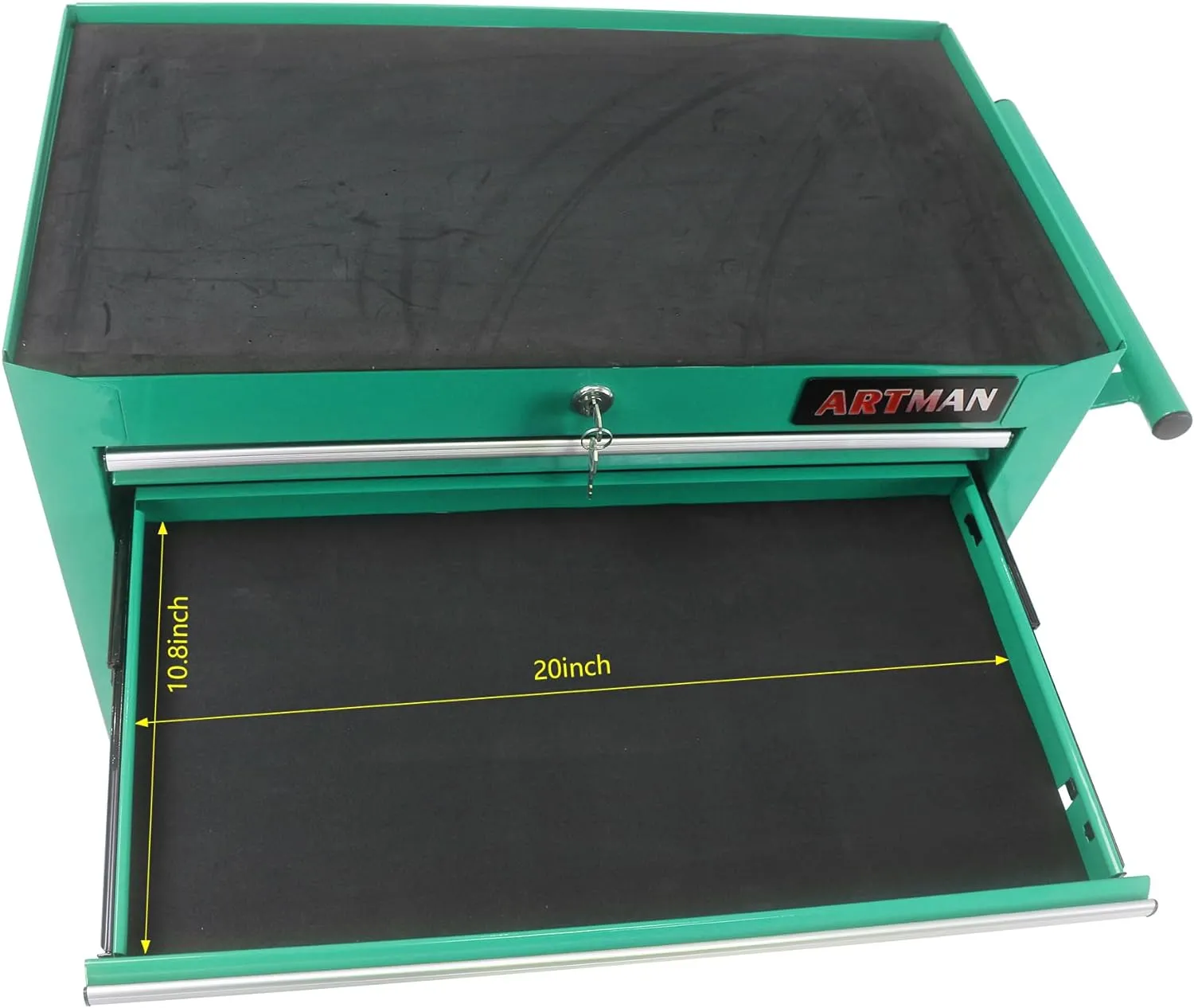 7-Drawer Tool Chest with Rolling Multifunctional Tool Cart, Storage Organizer Cabinets with Key Locking for Garage, Warehouse, Repair Shop (Green)