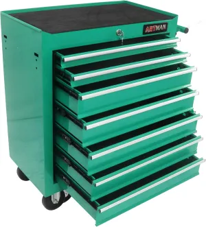 7-Drawer Tool Chest with Rolling Multifunctional Tool Cart, Storage Organizer Cabinets with Key Locking for Garage, Warehouse, Repair Shop (Green)