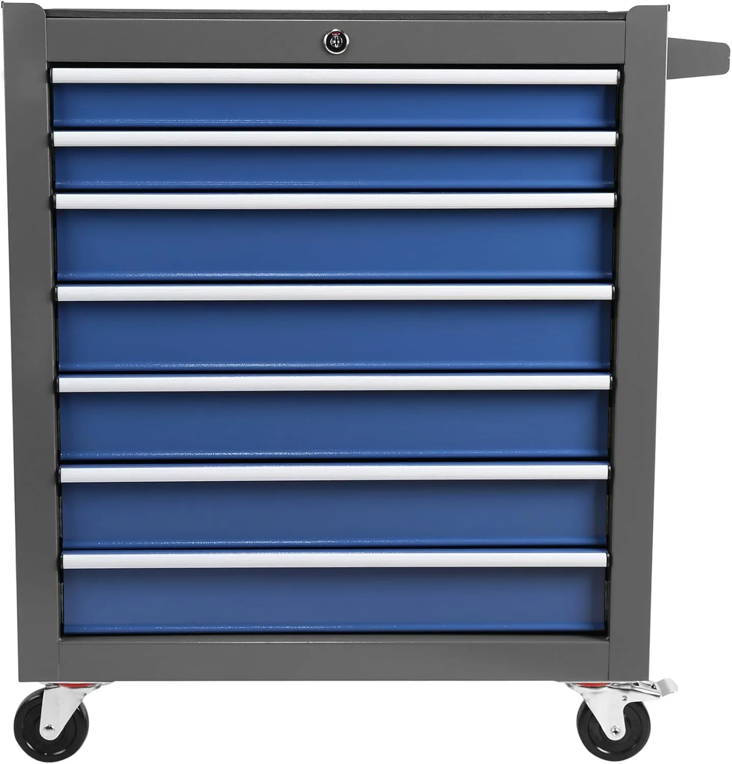 7-Drawer Tool Chest with Rolling Multifunctional Tool Cart, Storage Organizer for Garage, Warehouse, Repair Shop (Blue Grey)