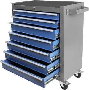 7-Drawer Tool Chest with Rolling Multifunctional Tool Cart, Storage Organizer for Garage, Warehouse, Repair Shop (Blue Grey)