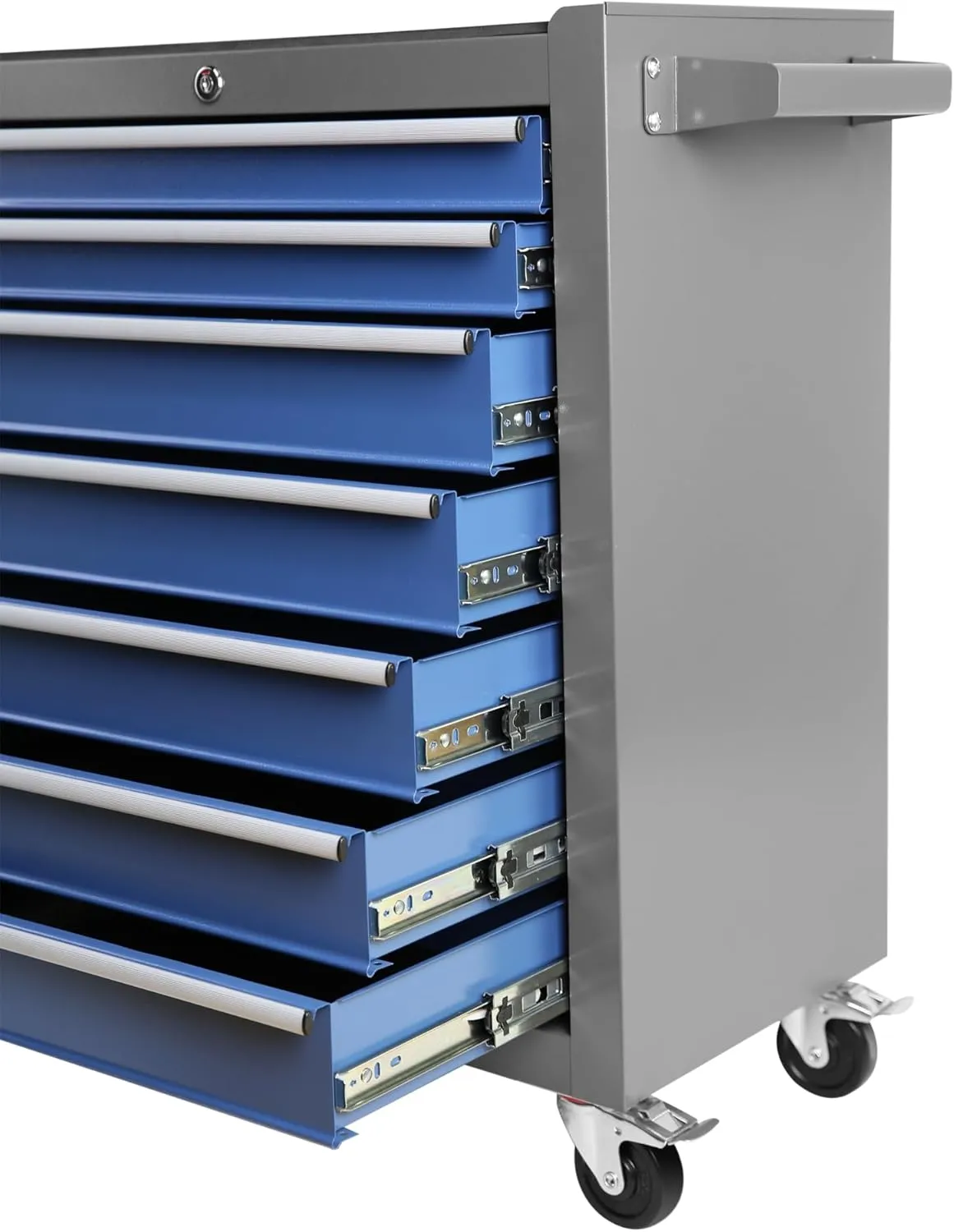 7-Drawer Tool Chest with Rolling Multifunctional Tool Cart, Storage Organizer for Garage, Warehouse, Repair Shop (Blue Grey)