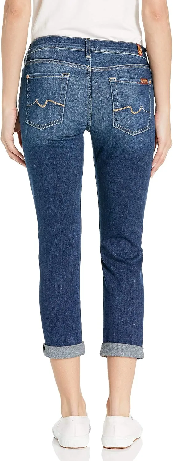 7 For All Mankind Women's Destroyed Josefina Boyfriend Mid Rise Jeans