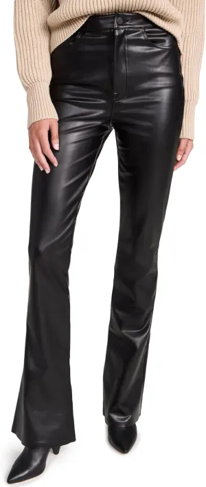 7 For All Mankind Women's Super Stretch Vegan Leather Ultra High Rise Skinny Boot Jeans