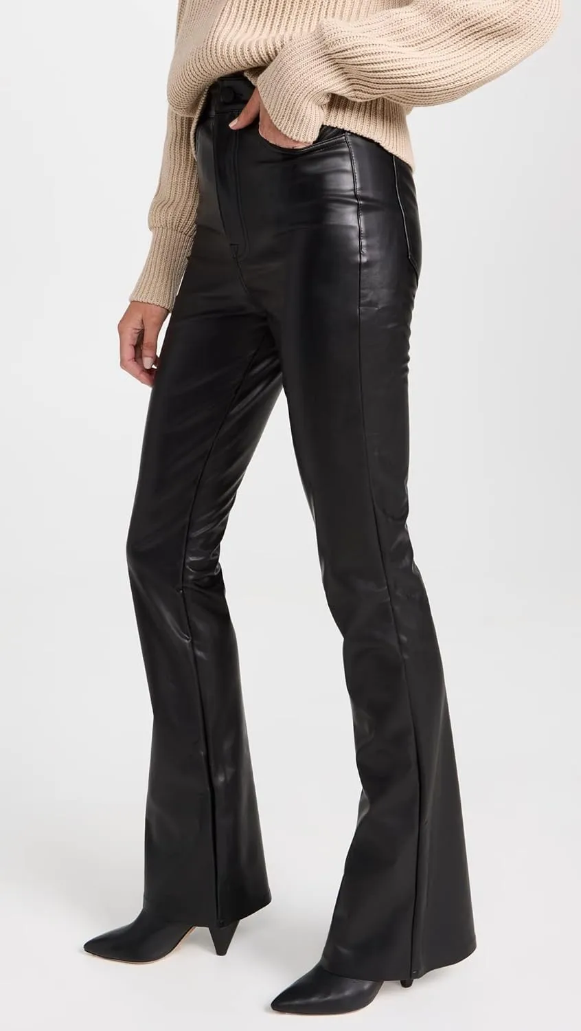 7 For All Mankind Women's Super Stretch Vegan Leather Ultra High Rise Skinny Boot Jeans