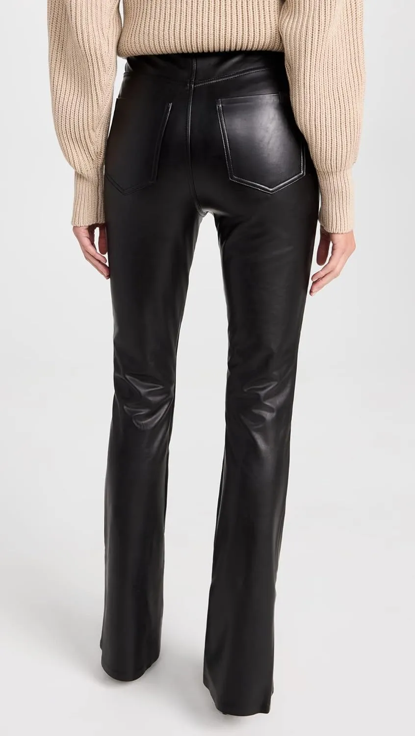 7 For All Mankind Women's Super Stretch Vegan Leather Ultra High Rise Skinny Boot Jeans