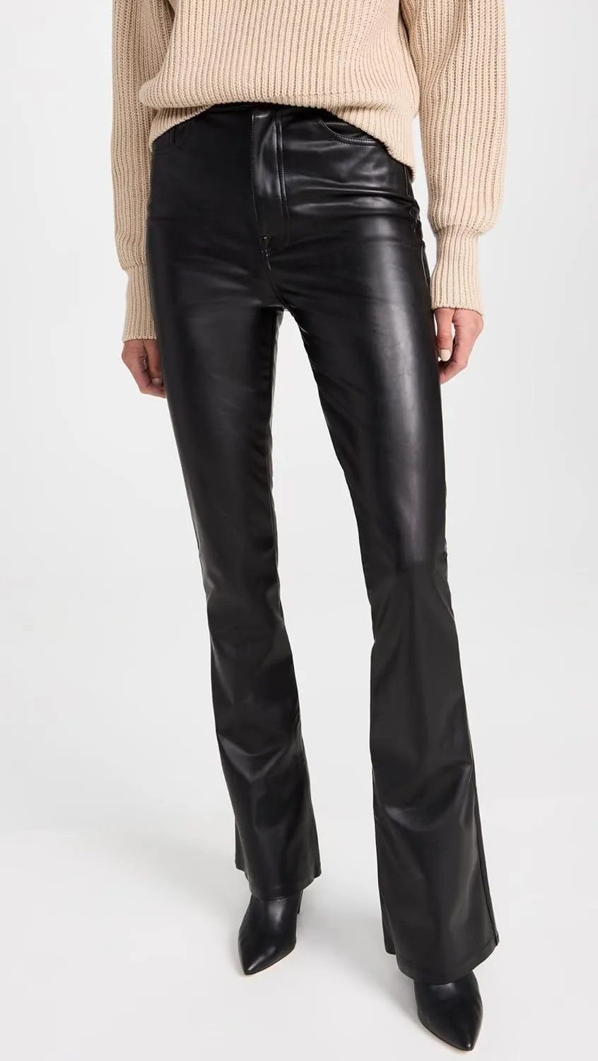 7 For All Mankind Women's Super Stretch Vegan Leather Ultra High Rise Skinny Boot Jeans