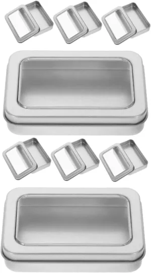 8pcs Card Storage Box with Clear Window Organizer for Trading Cards Game and Small Items Versatile Sturdy and Decorative Storage