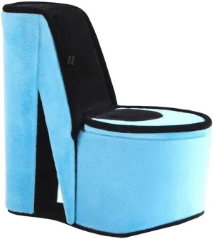 9-Inch Tall Display Jewelry Box with High Heel Shoe Design, Turquoise Velvet Finish, Storage for Valuables