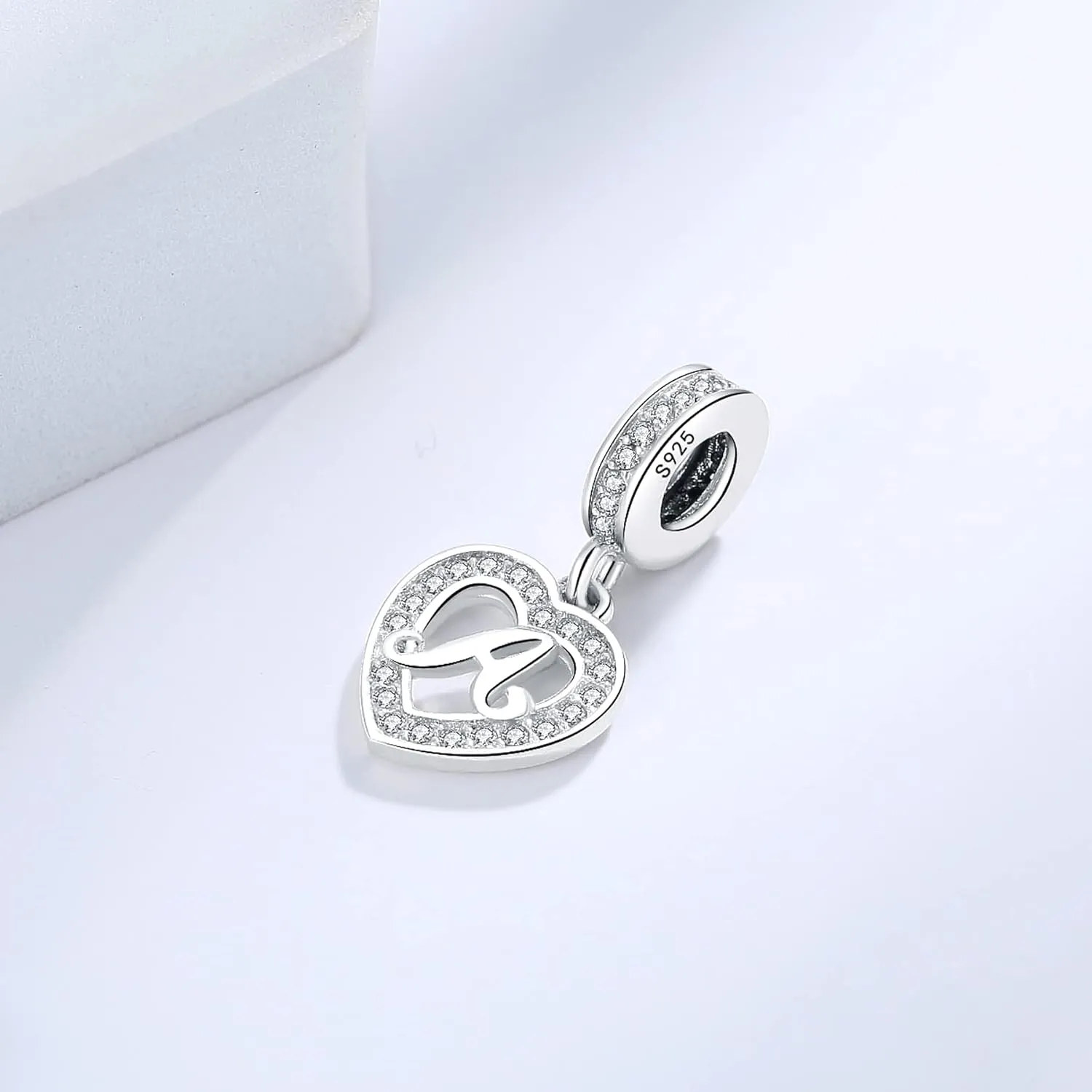 925 Sterling Silver Letter Charms A~Z Alphabet Charm Letter Beads fit Pandora European Bracelets fit Wife Mom Christmas Birthday Gift
