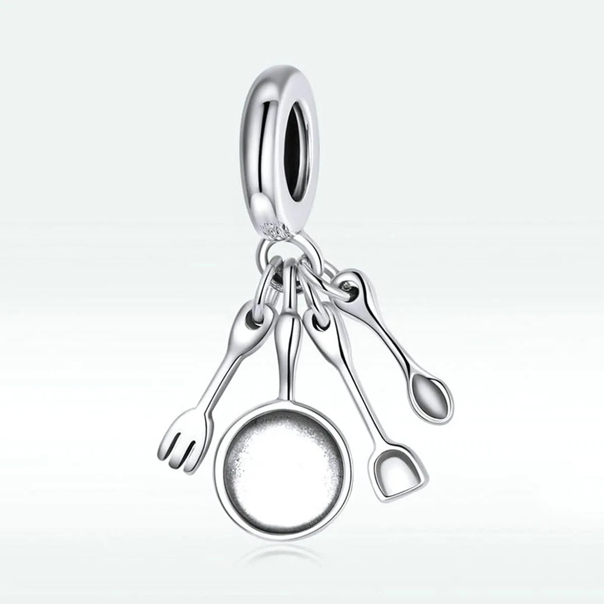 925 Sterling Silver Scissors, Mirror, Pot, Spoon, Chef, Love Charm Comb for Pandora Charm Bracelet
