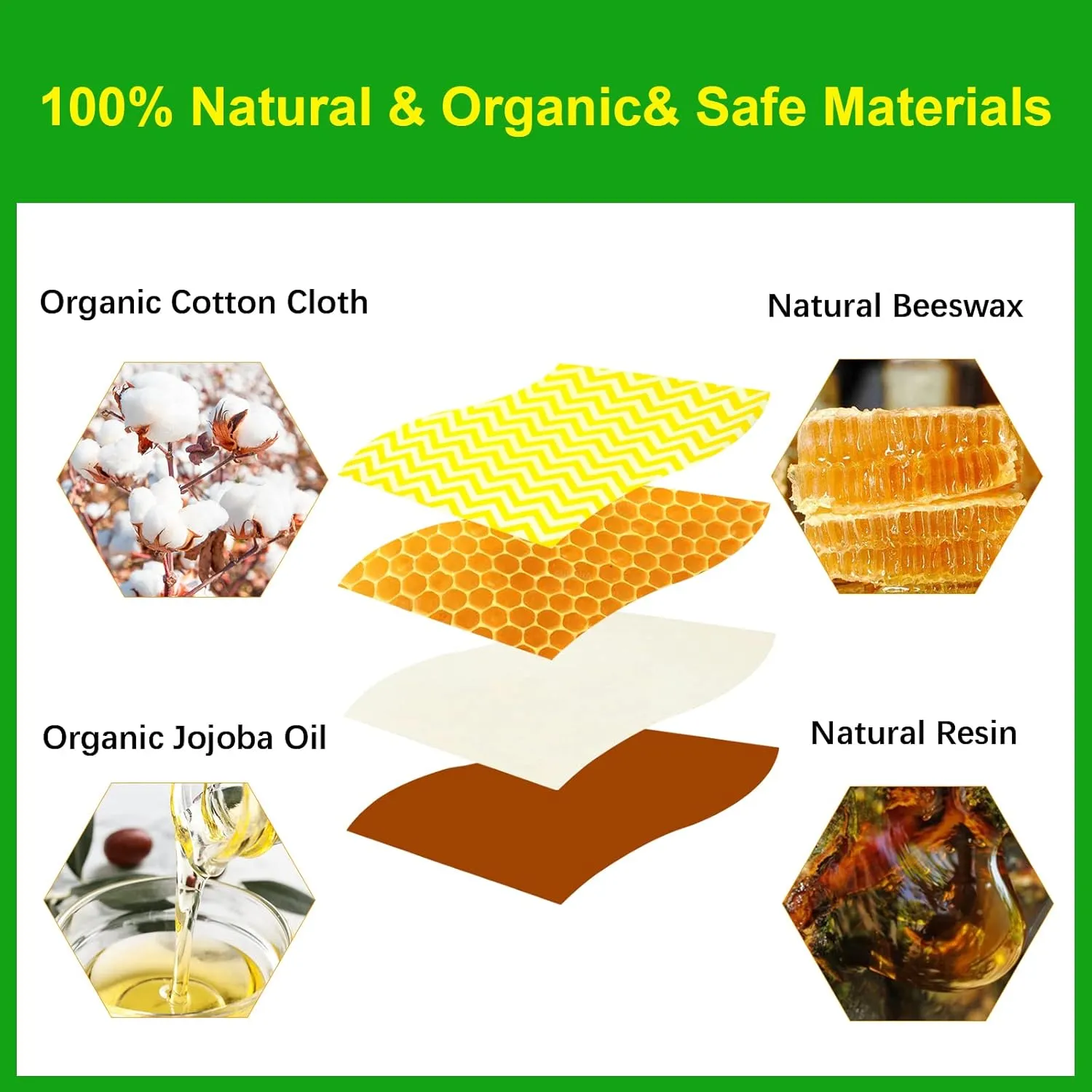 9pcs Eco Friendly Reusable Sustainable Food Storage Beeswax Wraps, Bread Fruit Cheese Pack Lunch Containers, Kitchen Organizer for Food Storage, Food Safe, with Sealing String