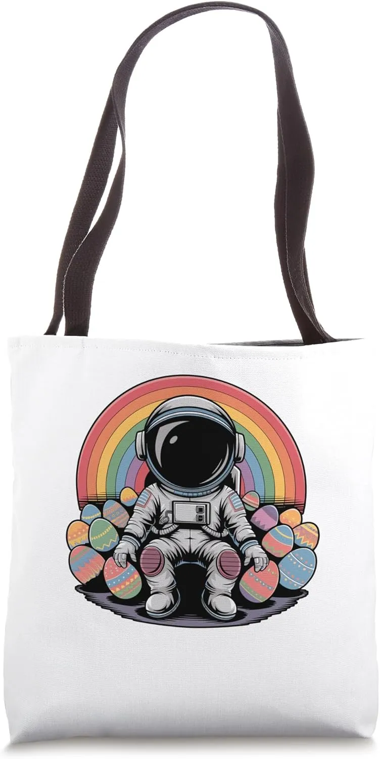 A Astronaut With Easter's Easter Day Egg Chocolate Hunting Tote Bag