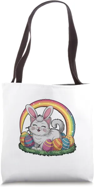 A Cat With Easter's Easter Day Egg Chocolate Hunting Tote Bag