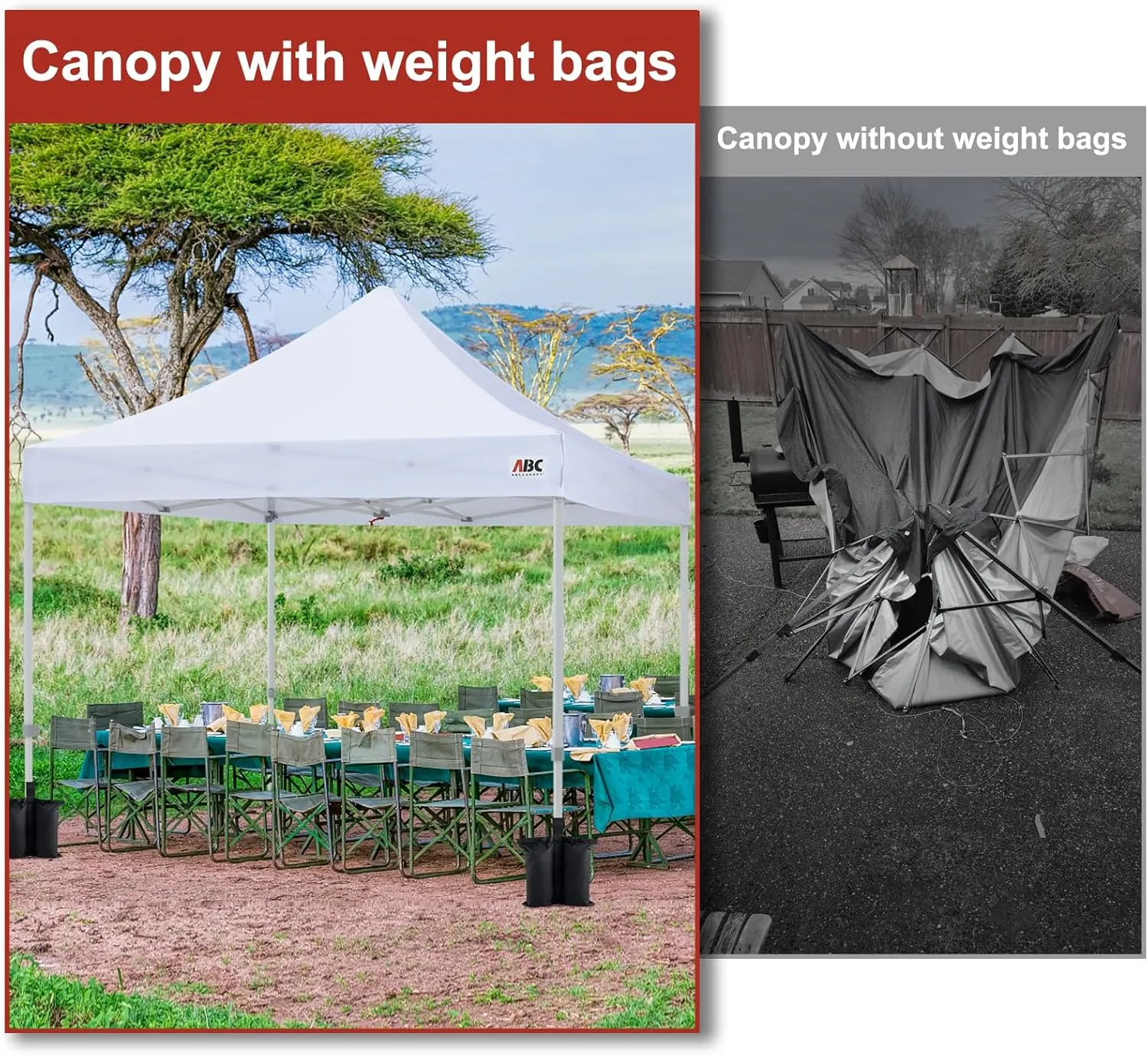 ABCCANOPY Canopy Weights 120 LBS Gazebo Tent Sand Bags,4pcs-Pack (Black)