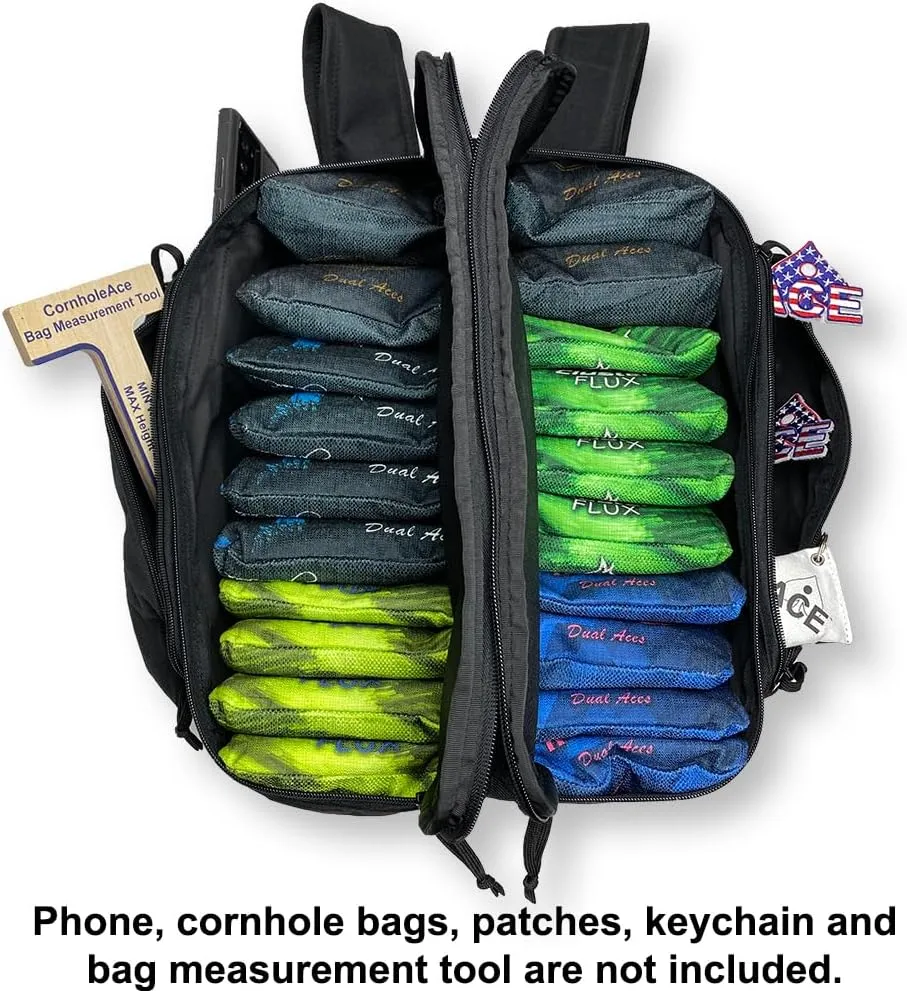 ACE PRO Cornhole Backpack with ACE Patch - Holds Up to Six Cornhole Bag Sets (Up to 24 Bags)