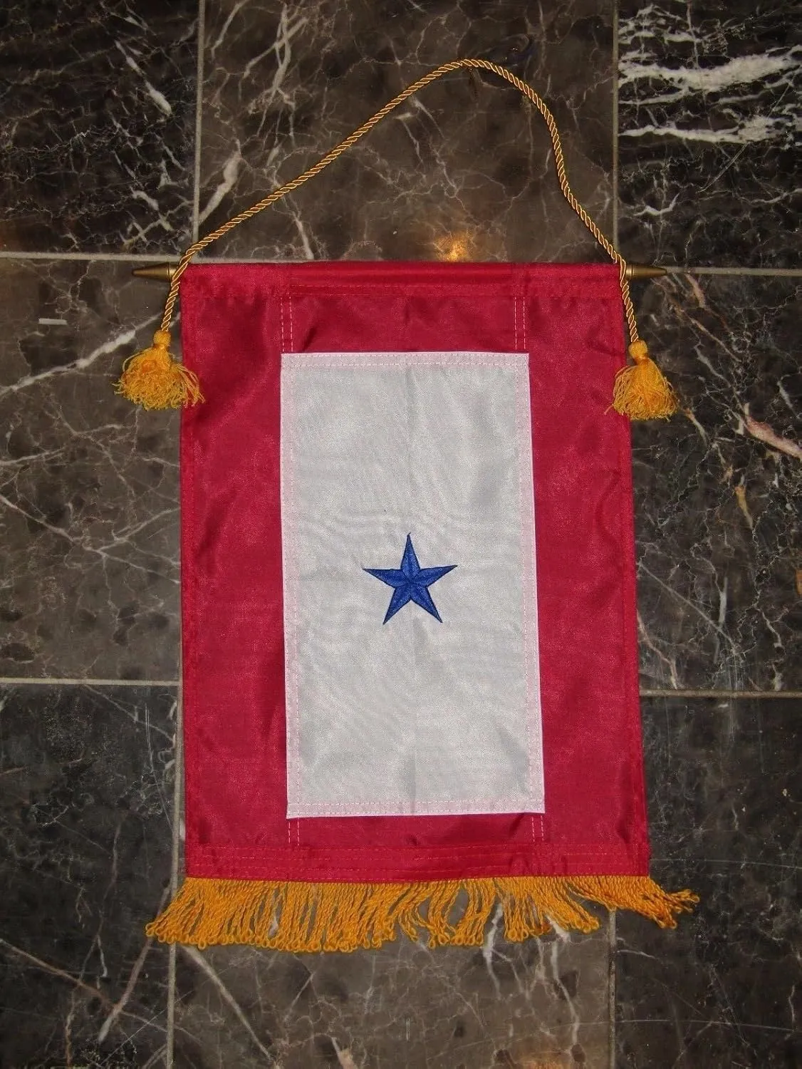 AES 12x18 Embroidered One Star Blue Military Service 300D Nylon Flag 12"x18" Banner
