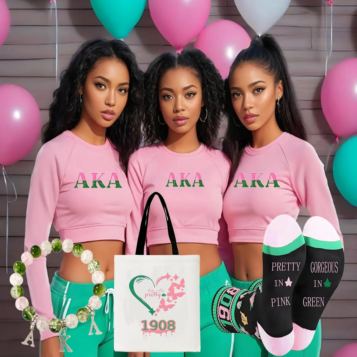 AKA Gifts for Women, Gift Set for AKA Lovers, Funny Presents With Novelty Socks, Ideal Gift for Sisters, College Lady