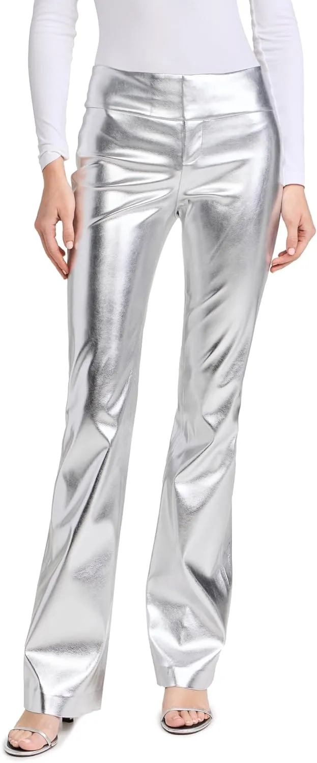 alice   olivia Women's Mame High Rise Wide Leg Faux Leather Pants