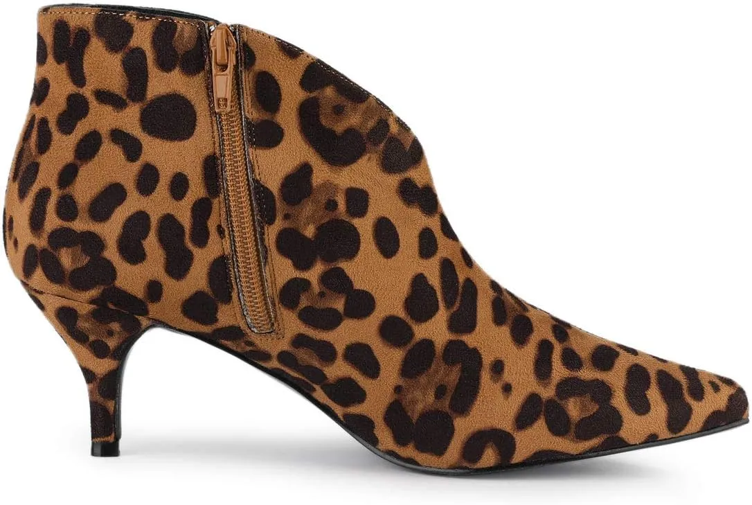 Allegra K Women's Cutout Pointy Toe Stiletto Heels Boots Ankle Booties