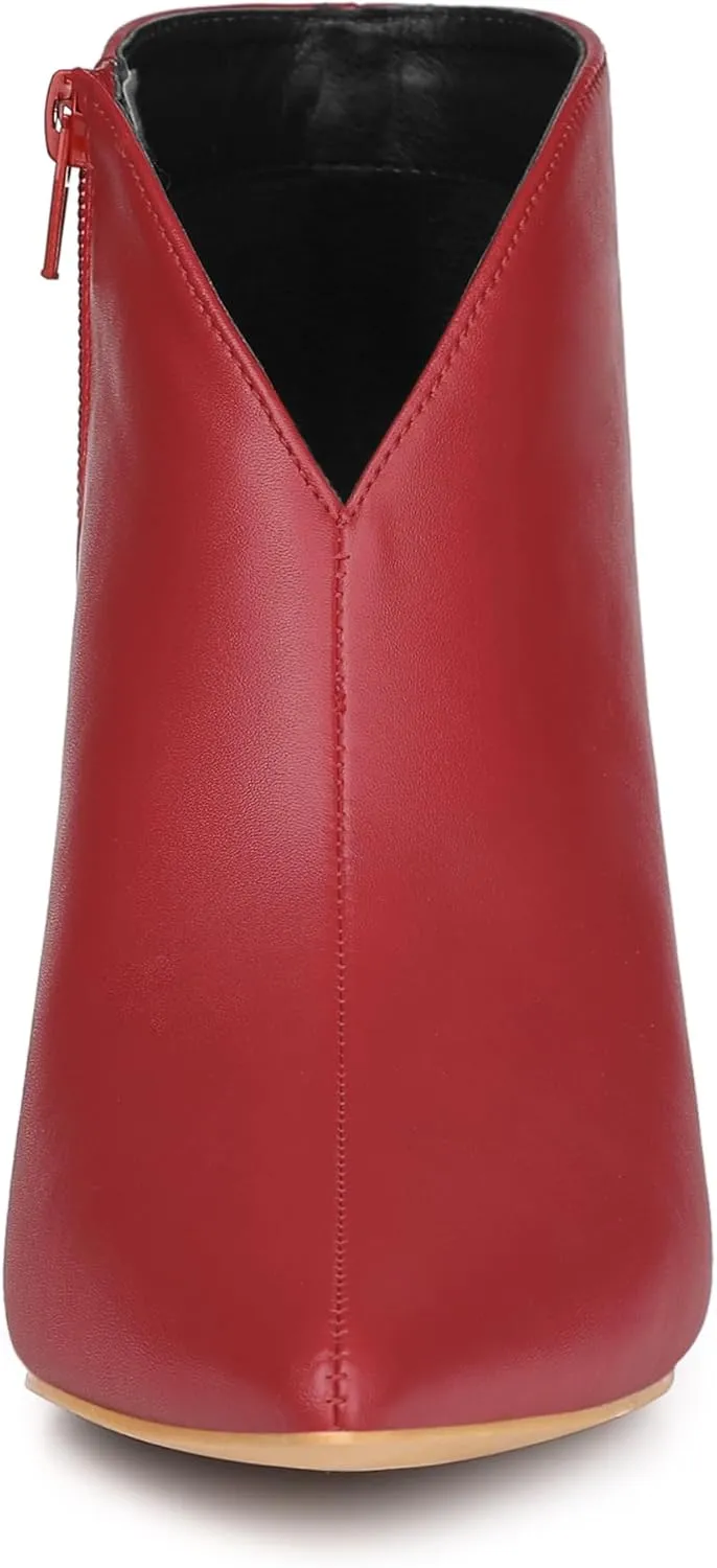 Allegra K Women's Cutout Pointy Toe Stiletto Heels Boots Ankle Booties