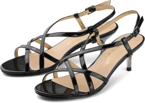 Allegra K Women's Slingback Strappy Kitten Heel Heels Sandals