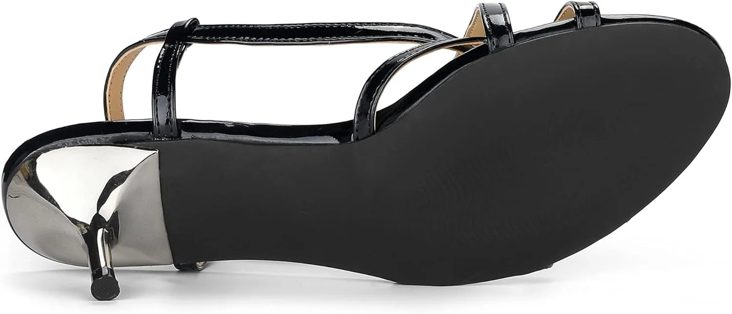 Allegra K Women's Slingback Strappy Kitten Heel Heels Sandals