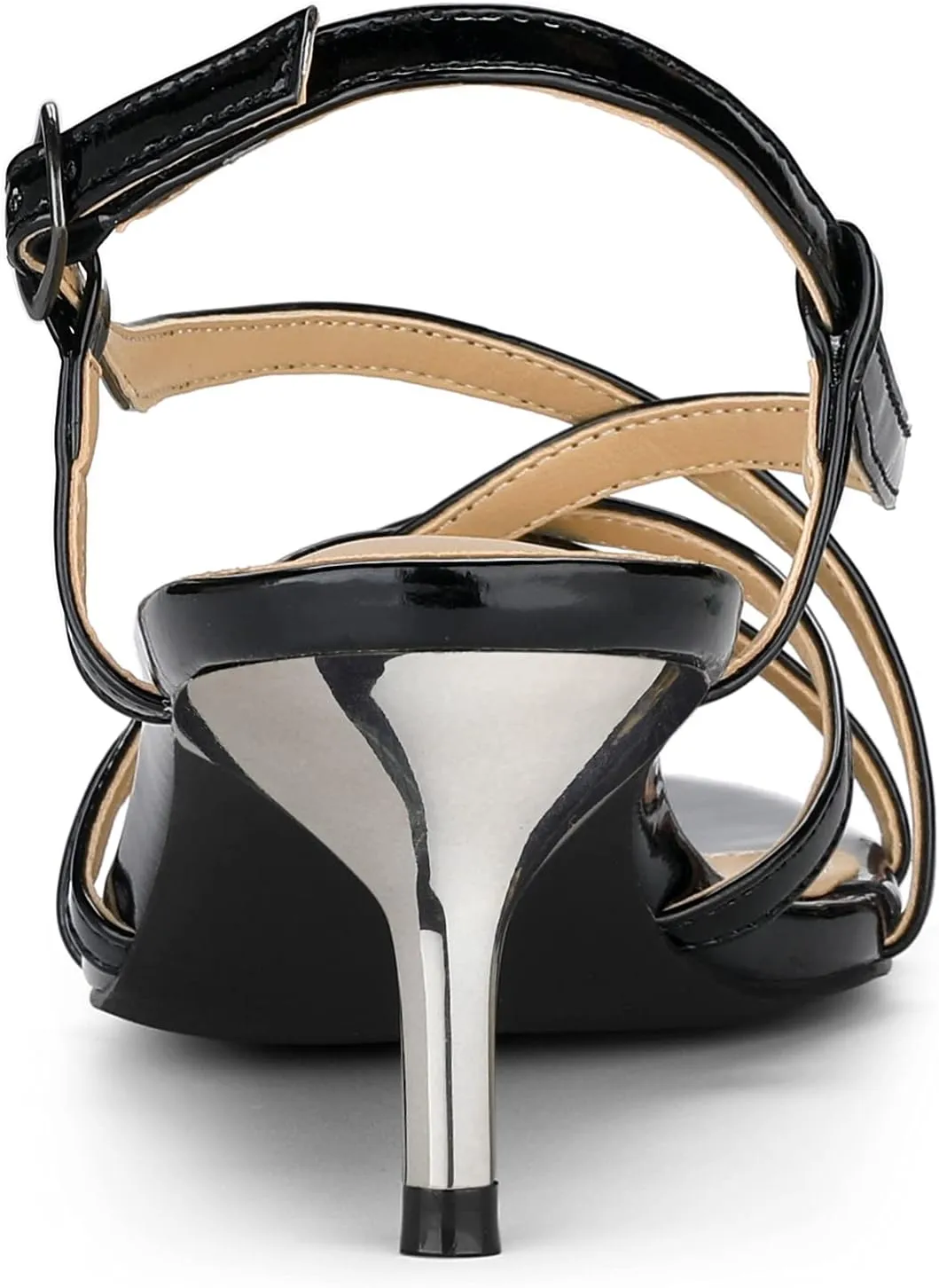Allegra K Women's Slingback Strappy Kitten Heel Heels Sandals