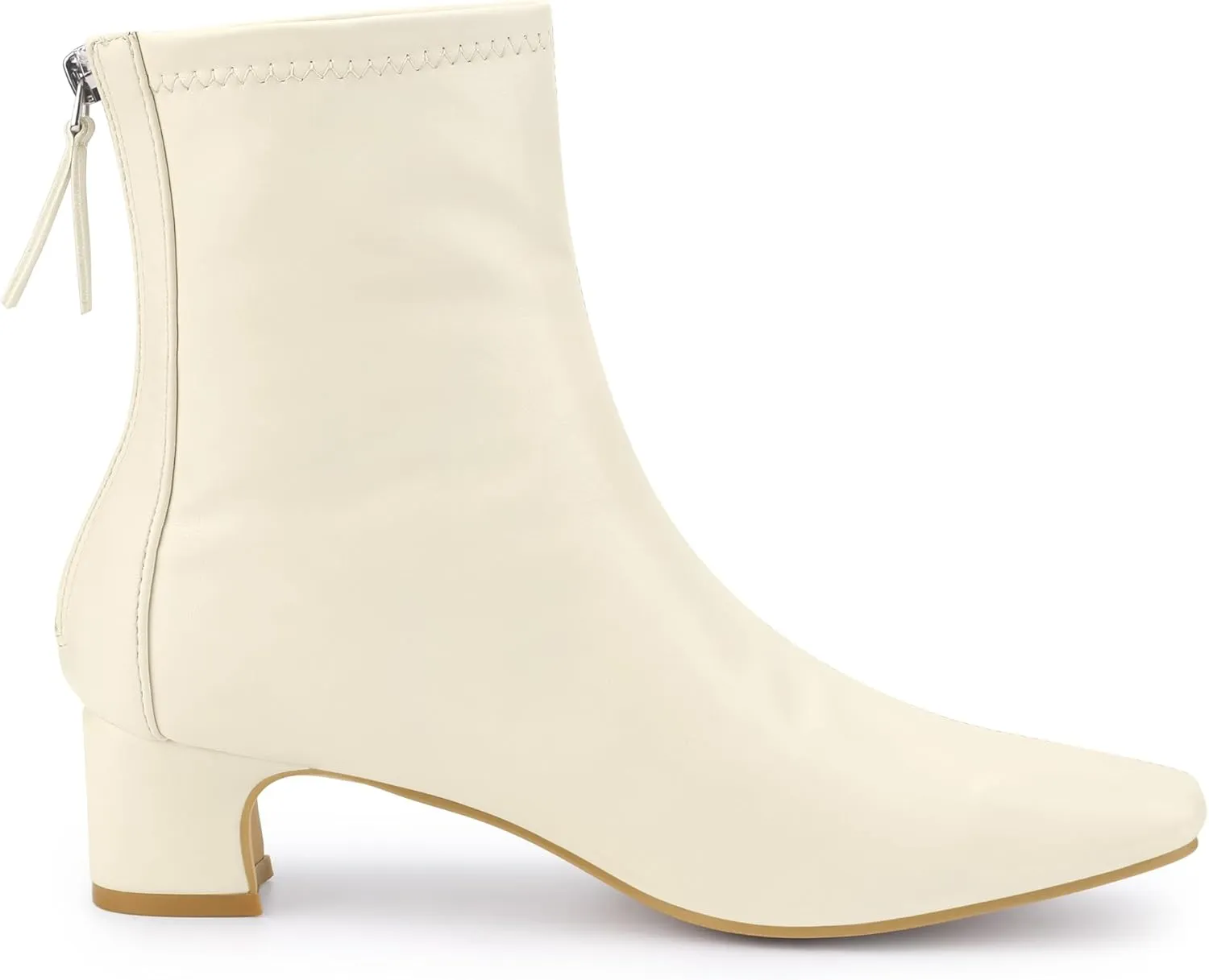 Allegra K Women's Square Toe Block Heels Ankle Boots