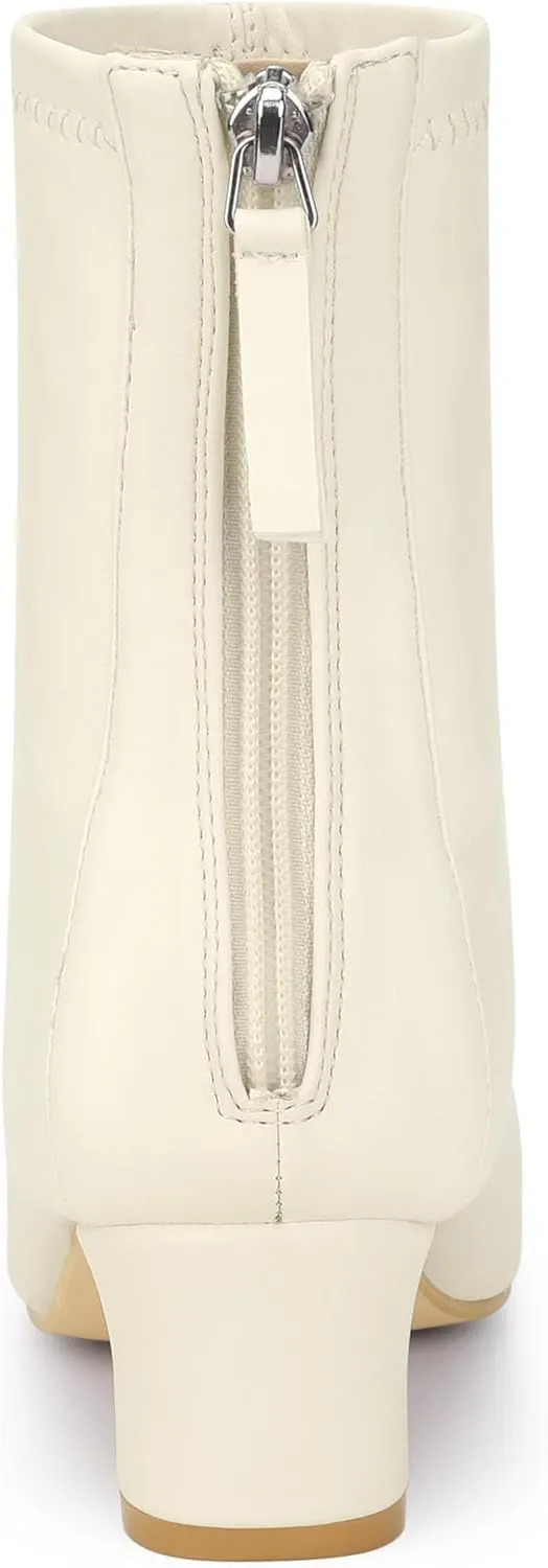 Allegra K Women's Square Toe Block Heels Ankle Boots