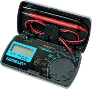 allsun Manual Range Mini Digital Multimeter 6 Functions Handheld Folding Voltmeter 3-1 2 Digit Pocket DMM DC/AC DC Ammeter Ohm Continuity Diode Tone Tester EM3081