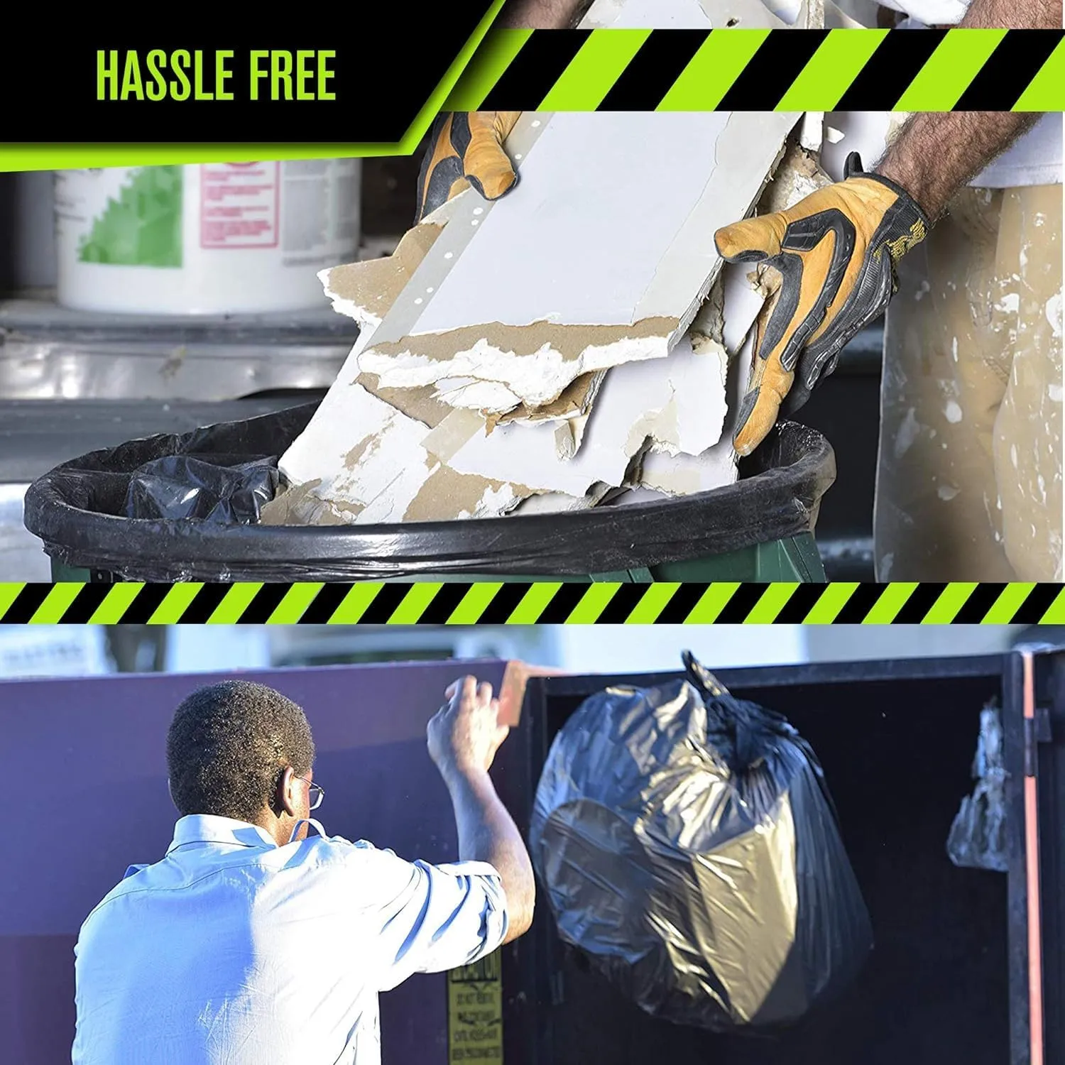 Aluf Plastics 55 Gallon Trash Bags Heavy Duty - (Huge) - 2.0 MIL Thick (equiv) - 38" x 58" - Garbage Bags for Toter, Contractors, Lawn, Leaf, Yard Waste, Kitchen, Industrial, Black, 50 Pack