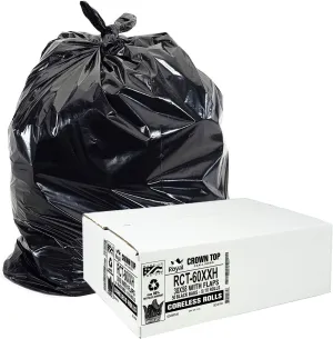 Aluf Plastics 55 Gallon Trash Bags Heavy Duty - (Huge) - 2.0 MIL Thick (equiv) - 38" x 58" - Garbage Bags for Toter, Contractors, Lawn, Leaf, Yard Waste, Kitchen, Industrial, Black, 50 Pack