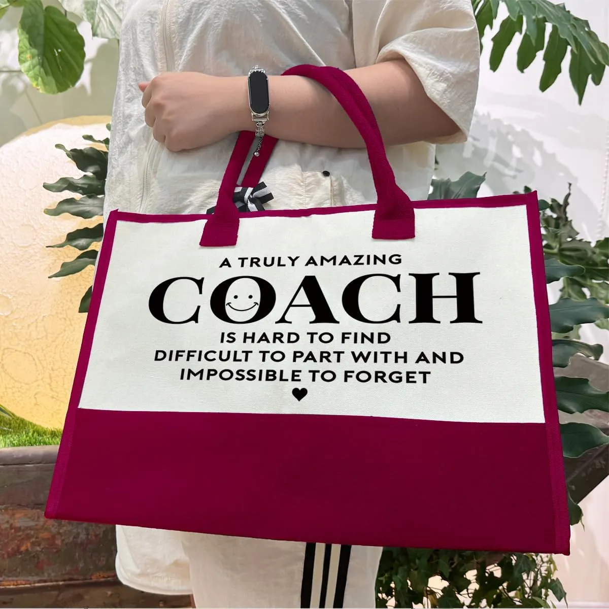 Amazing Coach Beach Bag, Canvas Shoulder Tote With Zipper, Travel Gift for Women, Coach Gifts