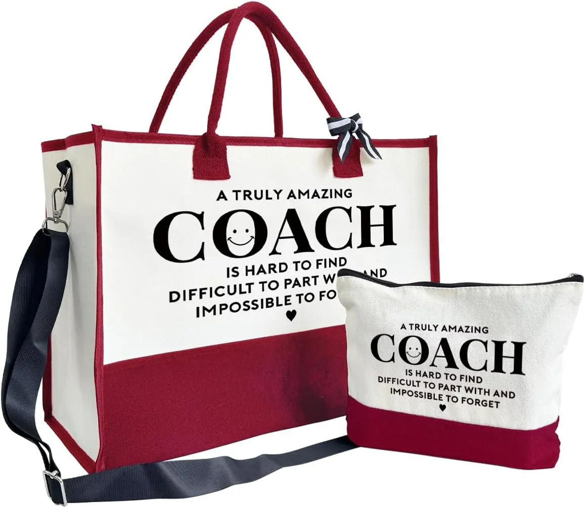 Amazing Coach Beach Bag, Canvas Shoulder Tote With Zipper, Travel Gift for Women, Coach Gifts