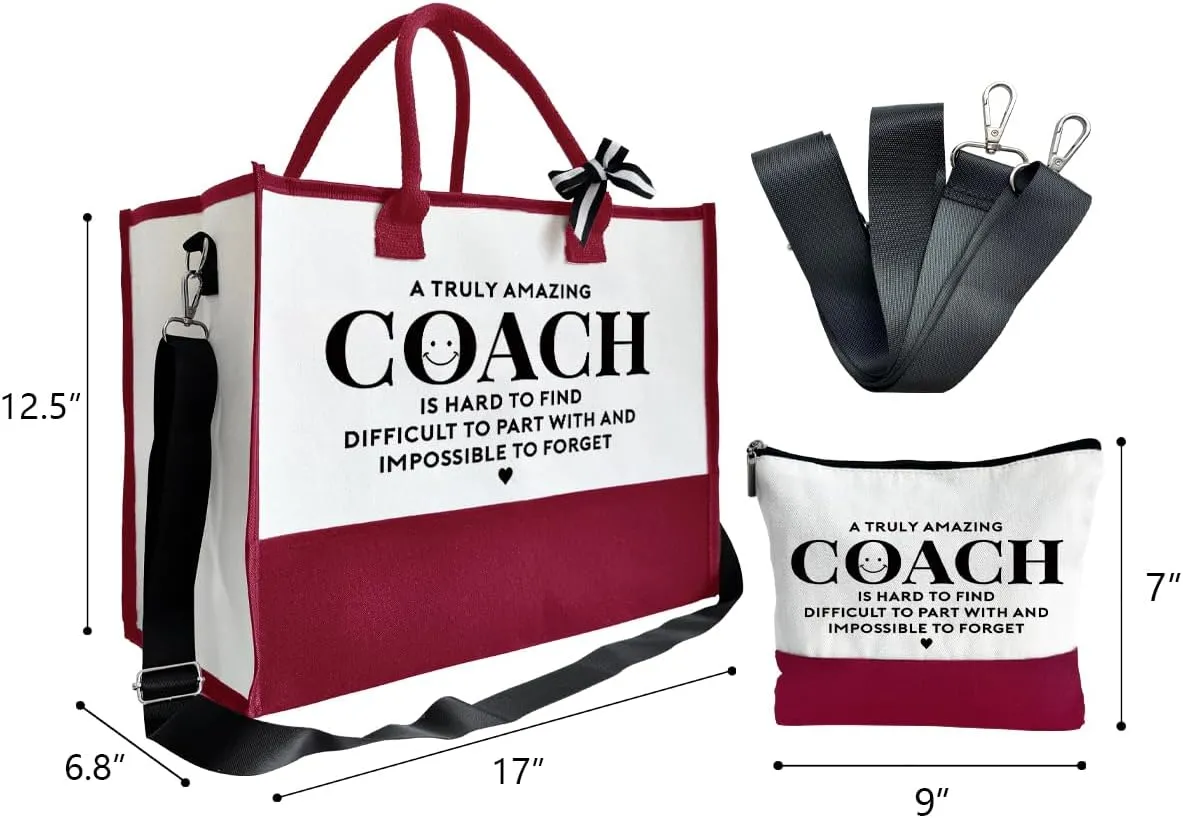Amazing Coach Beach Bag, Canvas Shoulder Tote With Zipper, Travel Gift for Women, Coach Gifts
