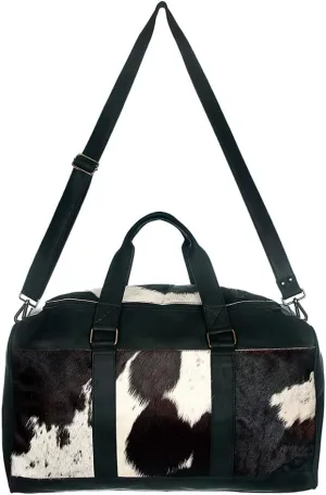 American Darling ADBG474BRWBK Duffel Hair On Genuine Leather Women Bag Western Handbag Purse
