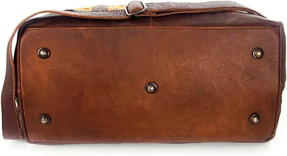 American Darling Duffel Saddle Blanket Genuine Leather Women Bag Western Handbag Purse