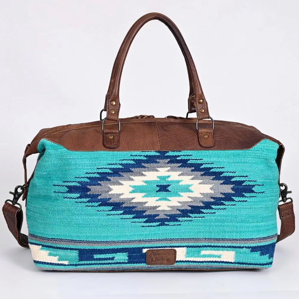 American Darling Duffel Saddle Blanket Genuine Leather Women Bag Western Handbag Purse