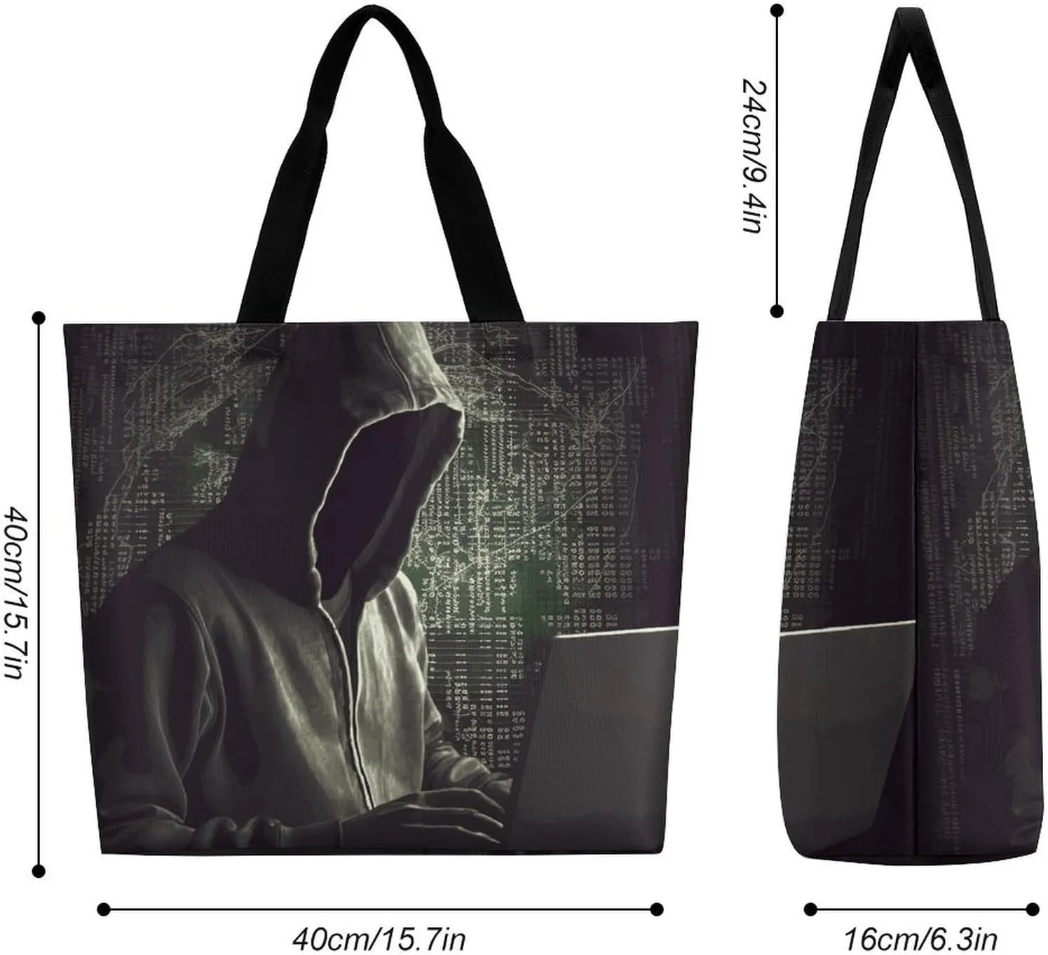Ancient Egyptian Hieroglyph Tote Bag for Women Reusable Grocery Shoulder Bags Shopping Bag for Travel, Groceries
