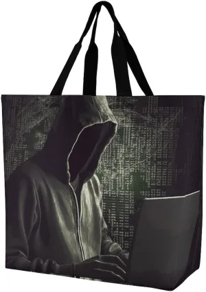 Ancient Egyptian Hieroglyph Tote Bag for Women Reusable Grocery Shoulder Bags Shopping Bag for Travel, Groceries