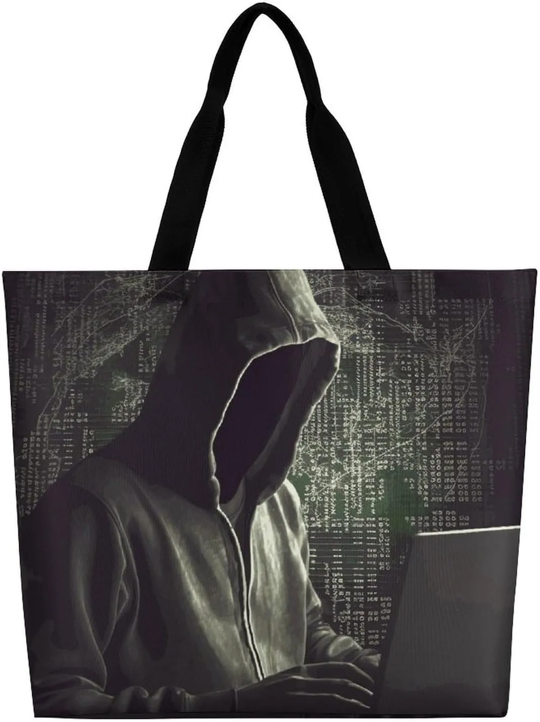 Ancient Egyptian Hieroglyph Tote Bag for Women Reusable Grocery Shoulder Bags Shopping Bag for Travel, Groceries