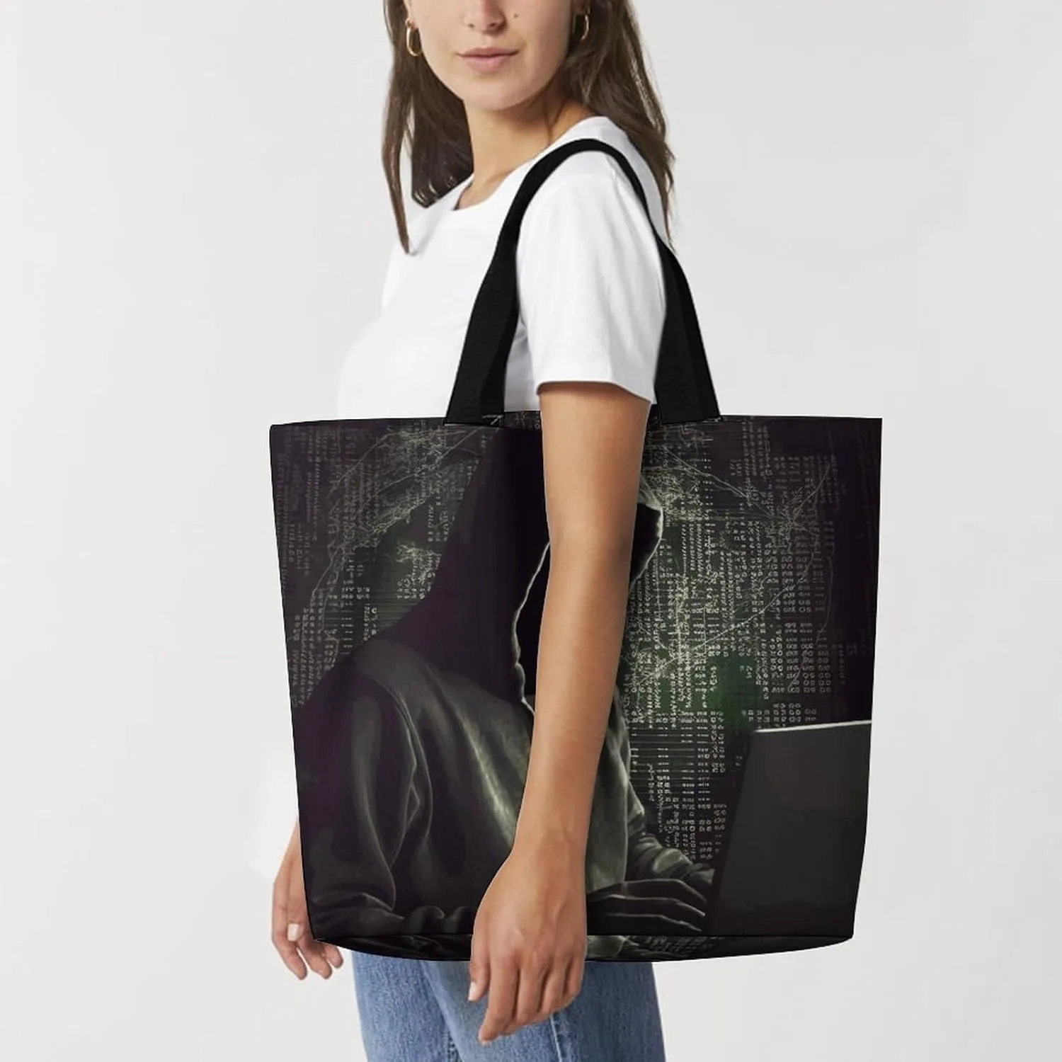 Ancient Egyptian Hieroglyph Tote Bag for Women Reusable Grocery Shoulder Bags Shopping Bag for Travel, Groceries