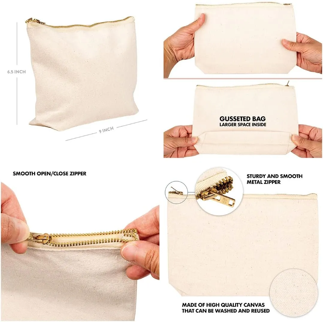 Andaz Press Funny Makeup Bag Canvas Cosmetic Bag Inner Beauty Is Great But A Little Mascara Never Hurt Makeup Pouch For Purse Travel Pouch Funny Pencil Bag Cute Birthday Gifts for Women 6.5 x 9 Inch