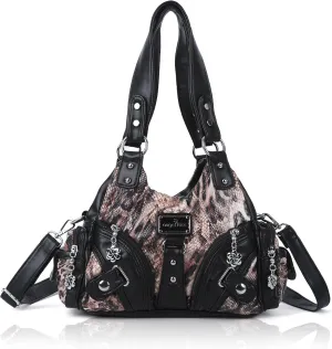 Angel Kiss Purses for Women Small Hobo Shoulder Bags Vagen Leather Multi-Pocket Tote Bag with Zipper