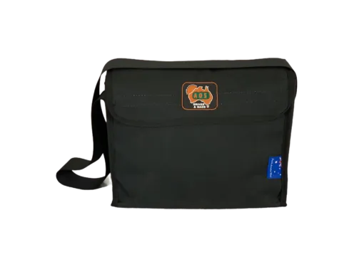AOS Australian Made Canvas Tool Bag Crib Bag Shoulder Bag Triple Layer Heavy Duty Base Standard - Black