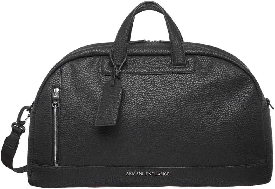 Armani Exchange Men's Pebble Armani Duffle Bag, Nero-Black, One Size
