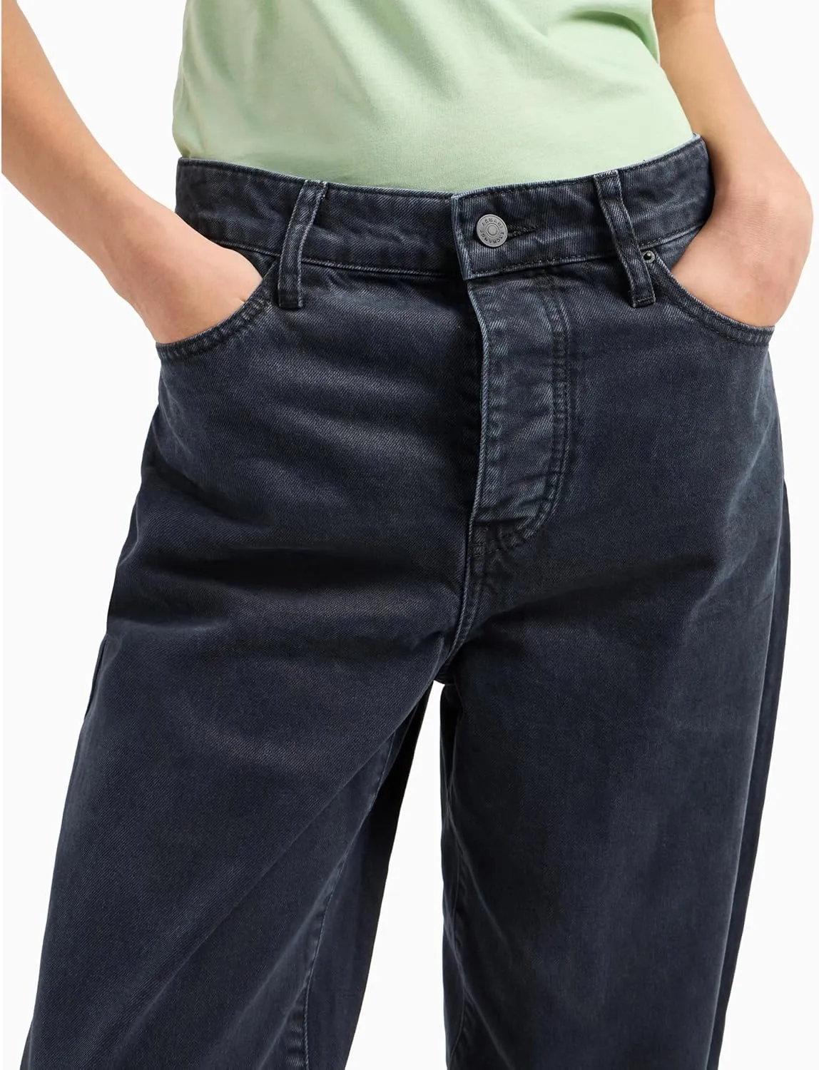 Armani Exchange Women's Carrot Fit Rigid Cotton Denim