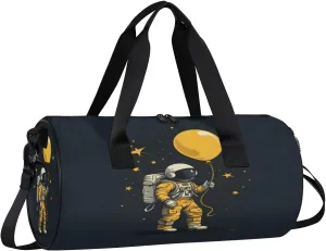 Astronaut in Space Gym Bag for Women Men Lightweight Weekender Travel Bag Stylish Duffle Bag for Gym Travel Overnight Carry On