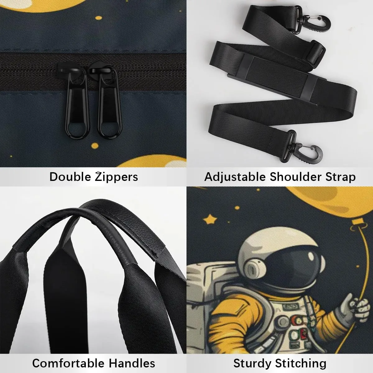 Astronaut in Space Gym Bag for Women Men Lightweight Weekender Travel Bag Stylish Duffle Bag for Gym Travel Overnight Carry On